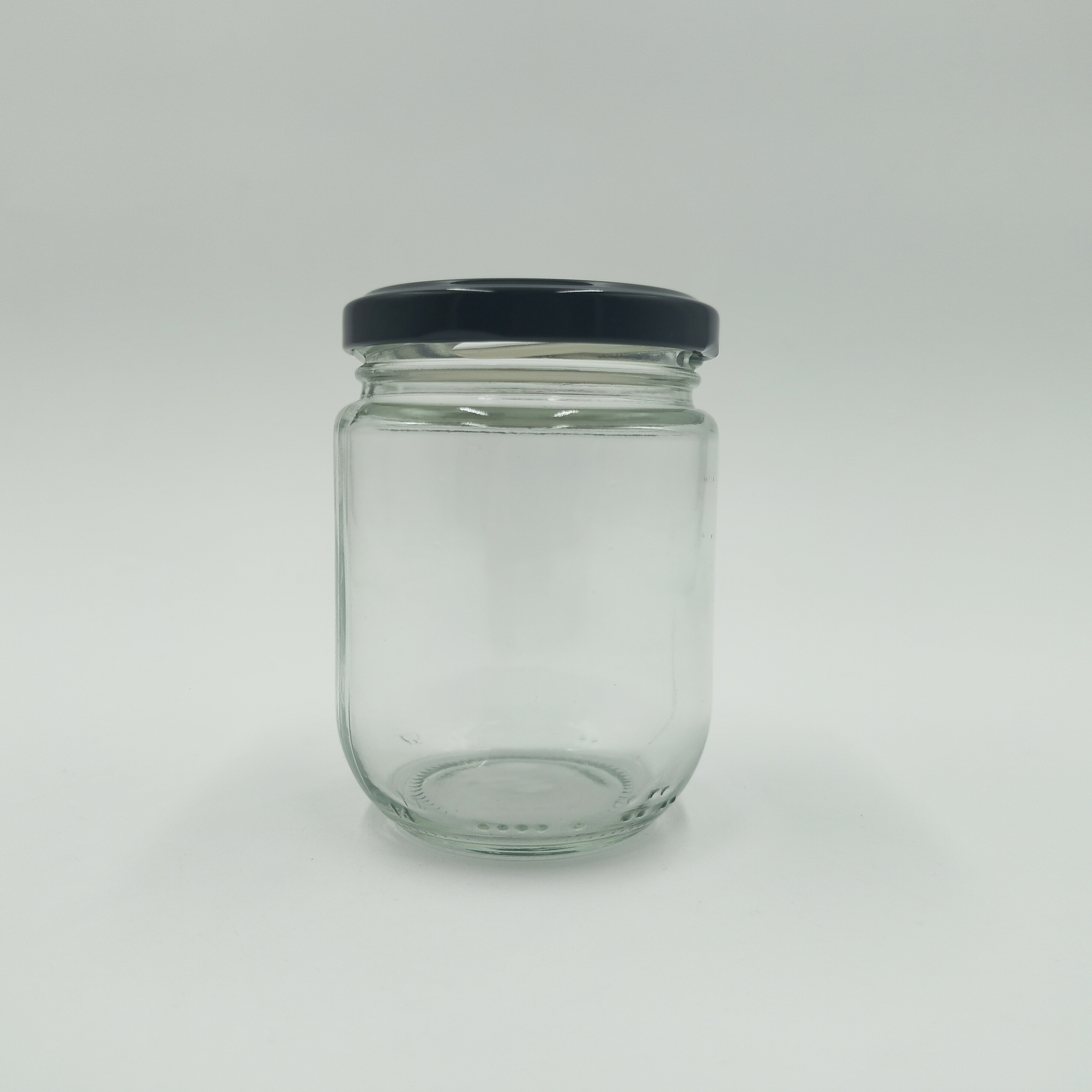 250ml Glass Jar with 63mm Lug Cap - Black