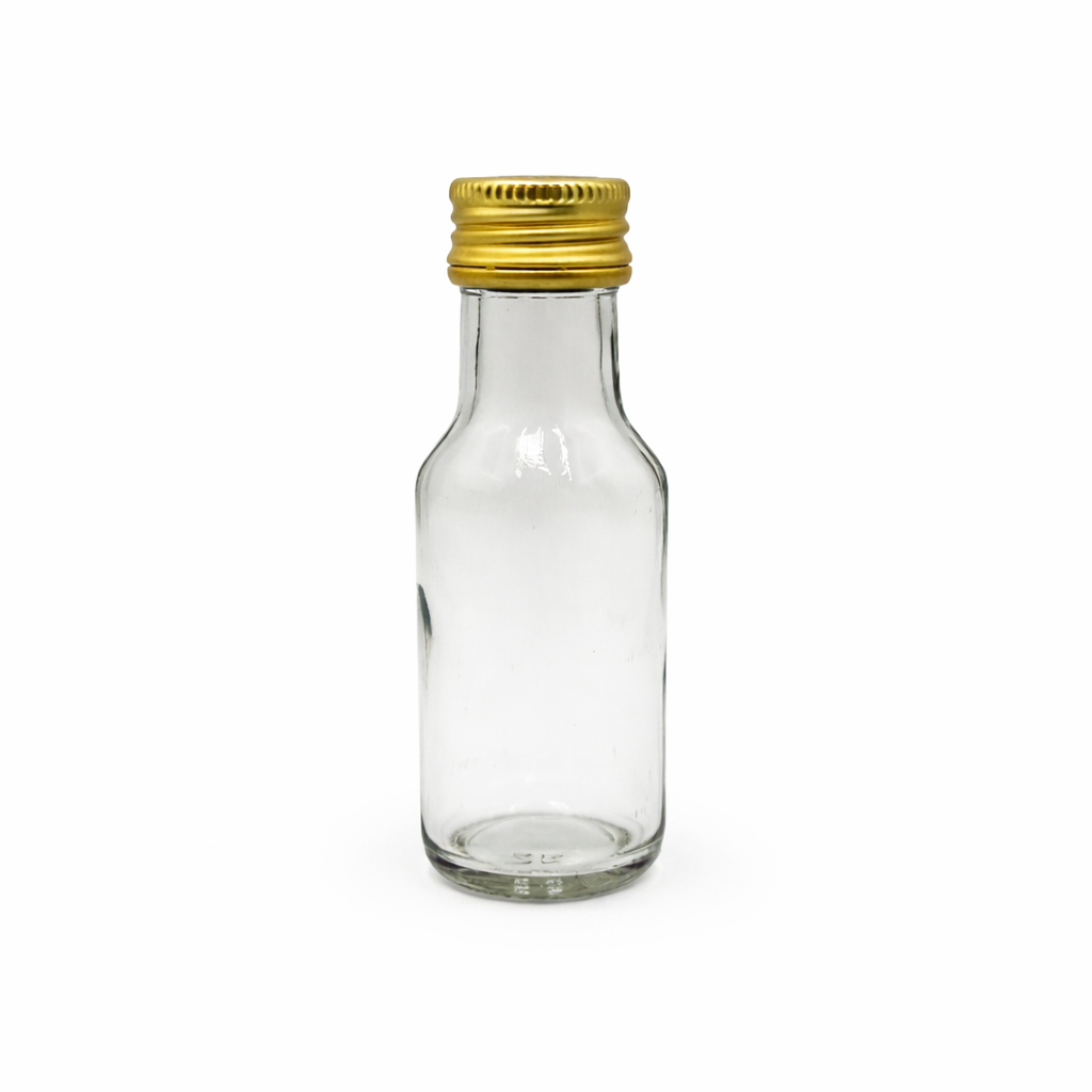 28ml Essence Bottle with 22mm ROPP - Gold Cap