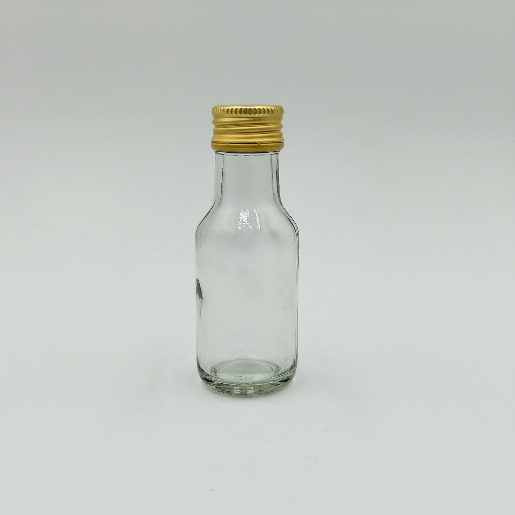 28ml Essence Bottle with 22mm ROPP - Gold Cap