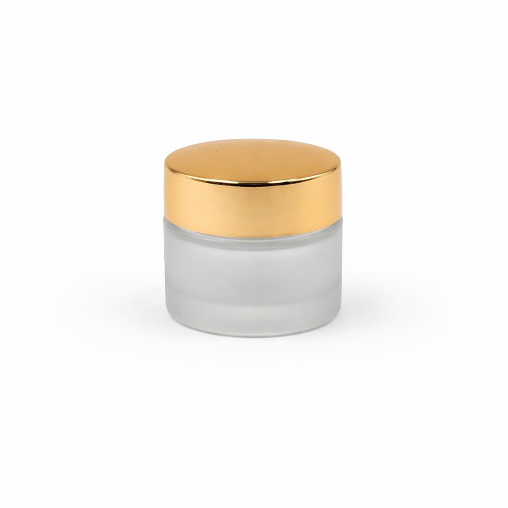 10gm Frosted Cosmetic jar with Gold cap