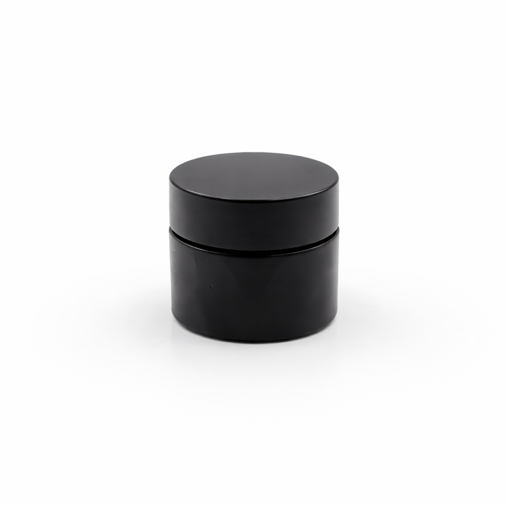 10gm Cosmetic jar - Black Matt with Black cap