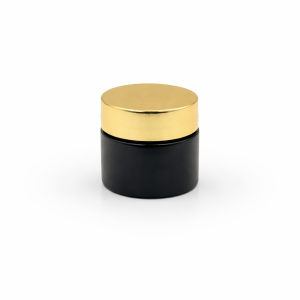10gm Cosmetic jar - Black Matt with Gold cap