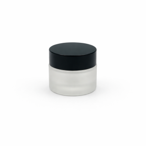 10gm Frosted Cosmetic jar with Black cap