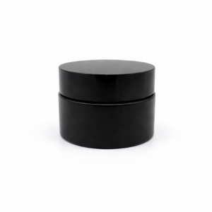 30gm Cosmetic Black Matt jar with Black cap