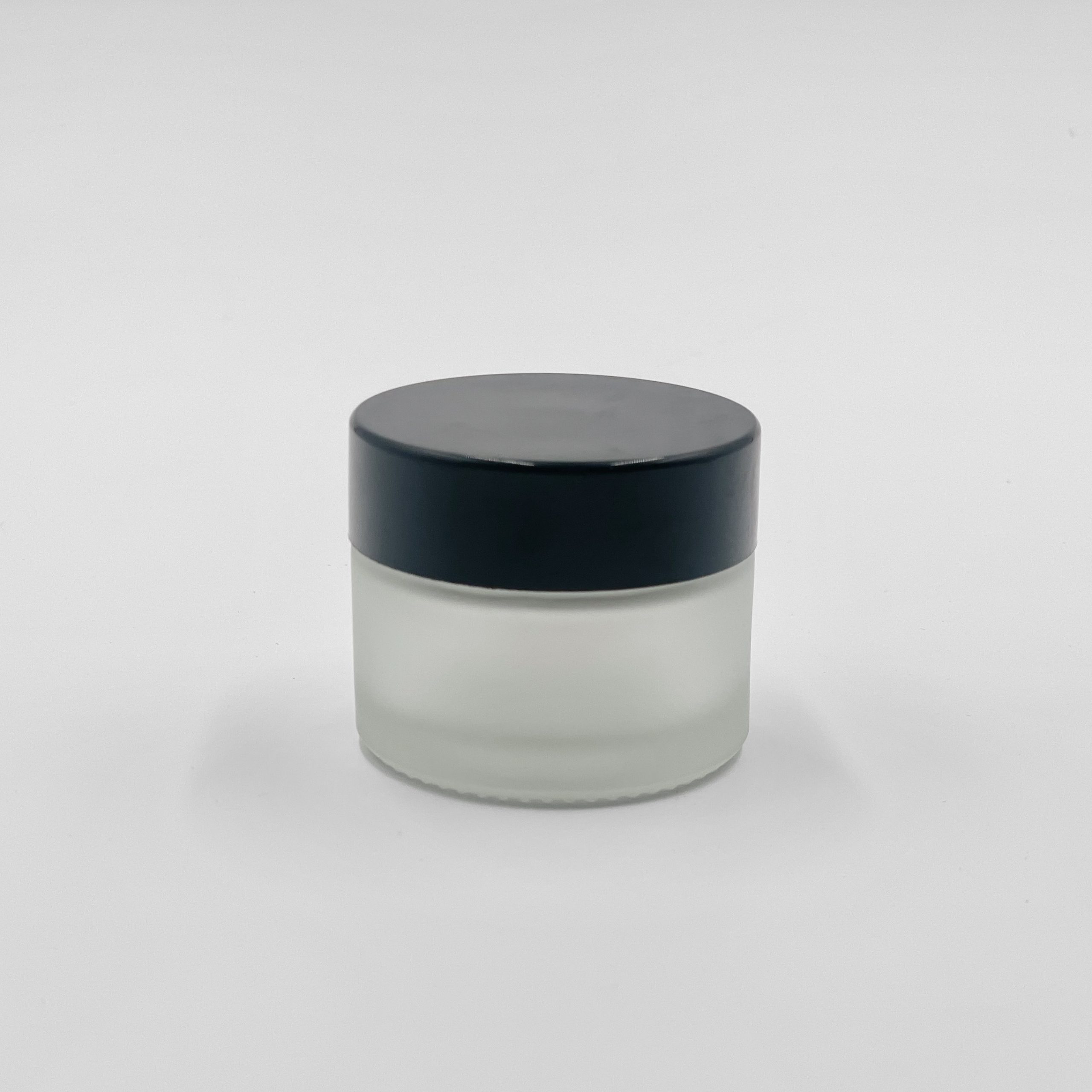 50gm Frosted Cosmetic jar with Black Cap
