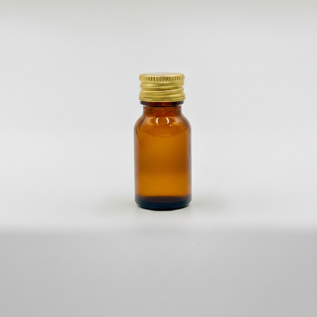 15ml Amber Glass (G4) with ROPP - Gold Cap