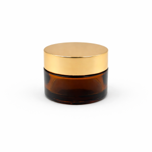 30gm Cosmetic jar - Amber with Gold cap