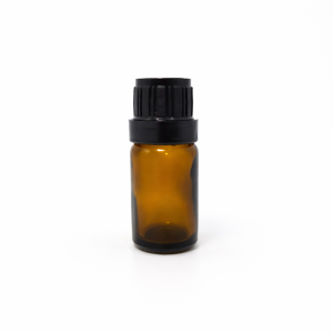 10ml Amber Dropper Bottle -Euro Cap & Insert - Black