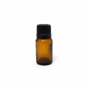 10ml Amber Dropper Bottle -Flat Cap & Insert - Black