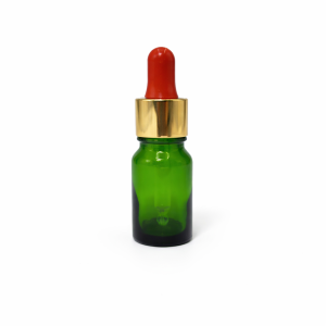 10ml Green Dropper Bottles – Gold Cap & Red Teet