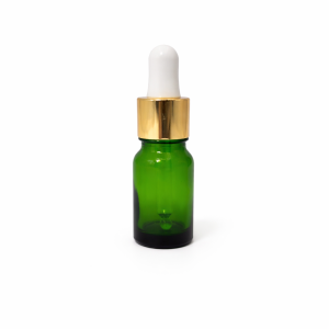 10ml Green Dropper Bottles – Gold Cap & White Teet