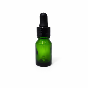 10ml Green Dropper Bottles – Shiny Black Cap & Black Teet