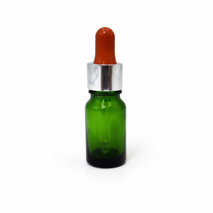 10ml Green Dropper Bottles – Silver Cap & Red Teet