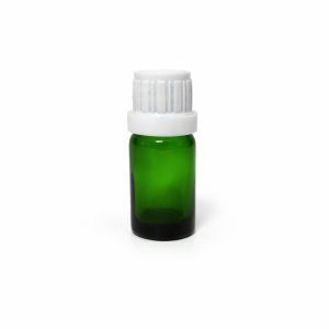 10ml Green Dropper Bottles – Euro Cap & Insert – White