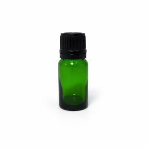 10ml Green Dropper Bottles – Flat Cap & Insert – Black