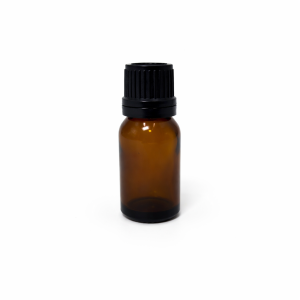 15ml Amber Dropper Bottle – Flat Cap & Insert – Black