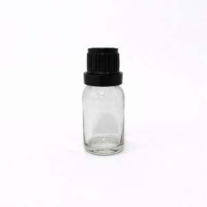 15ml Clear Dropper Bottle – Euro Cap & Insert – Black