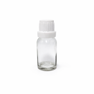 15ml Clear Dropper Bottle – Euro Cap & Insert – White