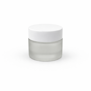 10gm Frosted Cosmetic jar with White cap