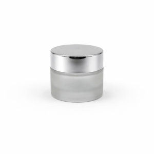 10gm Frosted Cosmetic jar with Silver cap