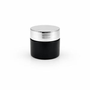 10gm Cosmetic jar - Black Matt with Silver cap