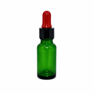 20ml Green Dropper Bottle – Shiny Black Cap & Black Teet