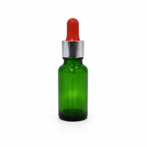 20ml Green Dropper Bottle – Silver Cap & Red Teet