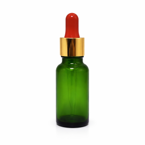 20ml Green Dropper Bottle – Gold Cap & Red Teet