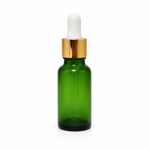 20ml Green Dropper Bottle – Gold Cap & White Teet