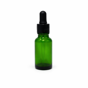 20ml Green Dropper Bottle – Shiny Black Cap & Black Teet