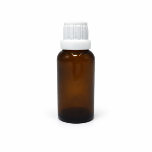 30ml Amber Dropper Bottle – Euro Cap & Insert – White