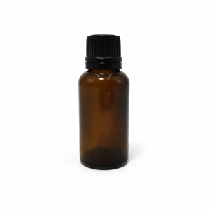 30ml Amber Dropper Bottle – Flat Cap & Insert – Black