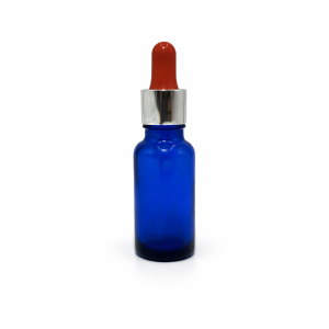 20ml Blue Dropper Bottle – Silver Cap & Red Teet