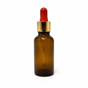 30ml Amber Dropper Bottle – Gold Cap & Red Teet