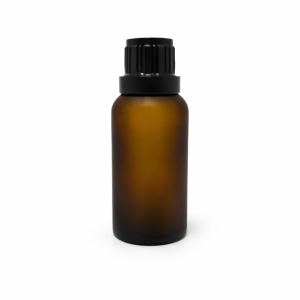 30ml Amber Frosted Dropper Bottle – Euro Cap & Insert – Black