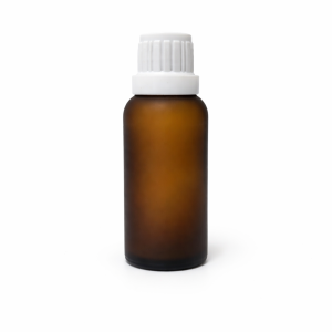 30ml Amber Frosted Dropper Bottle – Euro Cap & Insert – White