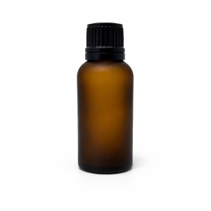 30ml Amber Frosted Dropper Bottle – Flat Cap & Insert – Black