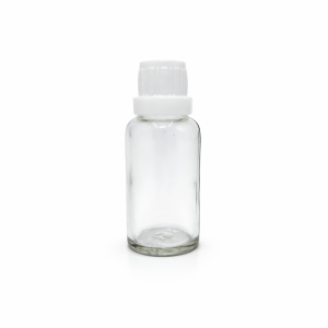 30ml Clear Dropper Bottles – Euro Cap & Insert – White