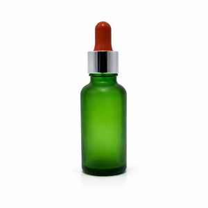 30ml Green Matt Dropper Bottles – Silver Cap & Red Teet