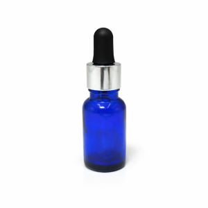 15ml Blue Dropper Bottle – Silver Cap & Black Teet
