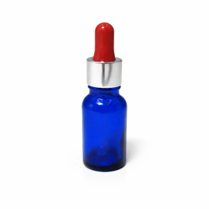 15ml Blue Dropper Bottle – Silver Cap & Red Teet