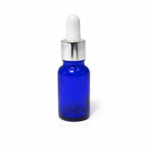15ml Blue Dropper Bottle – Silver Cap & White Teet