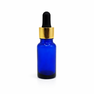20ml Blue Dropper Bottle – Gold Cap & Black Teet