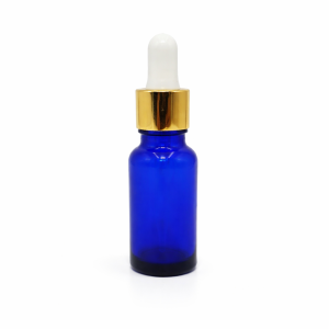 20ml Blue Dropper Bottle – Gold Cap & Red Teet