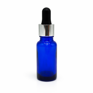 20ml Blue Dropper Bottle – Silver Cap & Black Teet