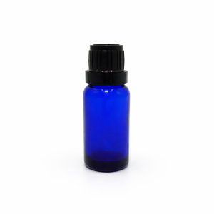 20ml Blue Dropper Bottle – Euro Cap & Insert – Black
