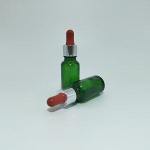 20ml Green Dropper Bottle – Silver Cap & Red Teet