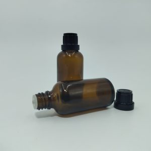 50ml Amber  Dropper Bottle – Euro Cap & Insert – Black