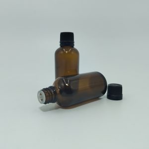 50ml Amber  Dropper Bottle – Flat Cap & Insert