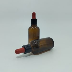 50ml Amber  Dropper Bottle – Shiny Black Cap & Red Teet